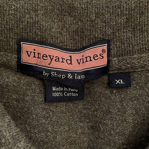 Vineyard Vines Gray Cotton Polo Shirt Men's Size Extra Large Short Sleeve Preppy - Picture 2 of 10